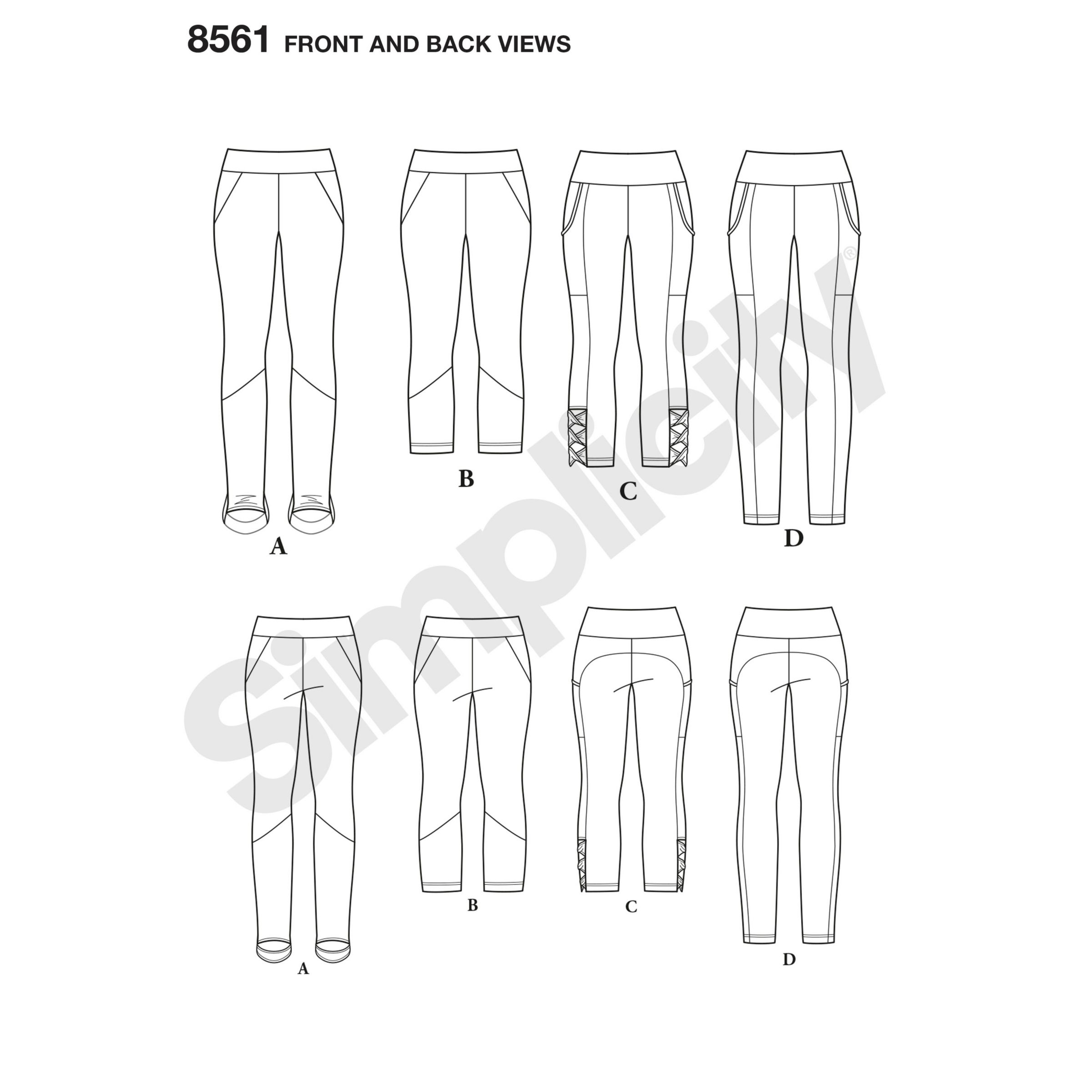 Simplicity Women's Leggings Sewing Pattern, 8561, AA