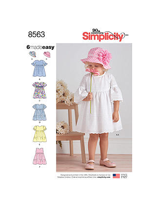 Simplicity Children's Dresses Sewing Pattern, 8563, A