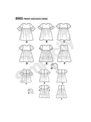 Simplicity Children's Dresses Sewing Pattern, 8563, A