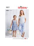 Simplicity Children Dress, Top, Trousers and Knit Camisole Sewing Pattern, 8621