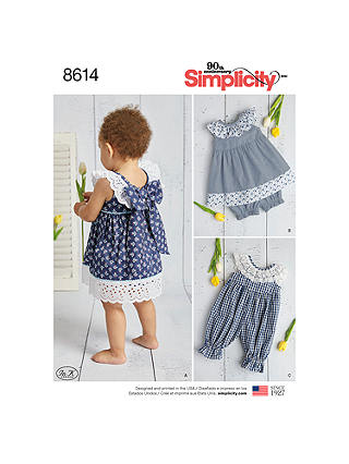 Simplicity In K Designs Children Dress and Romper Sewing Pattern, 8614
