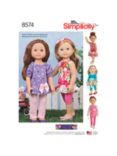 Simplicity Doll Clothing Sewing Pattern, 8574