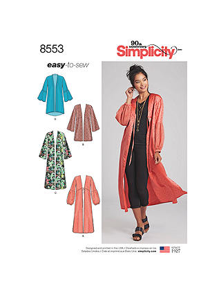Simplicity Women's Easy Sew Kimono Sewing Pattern, 8553
