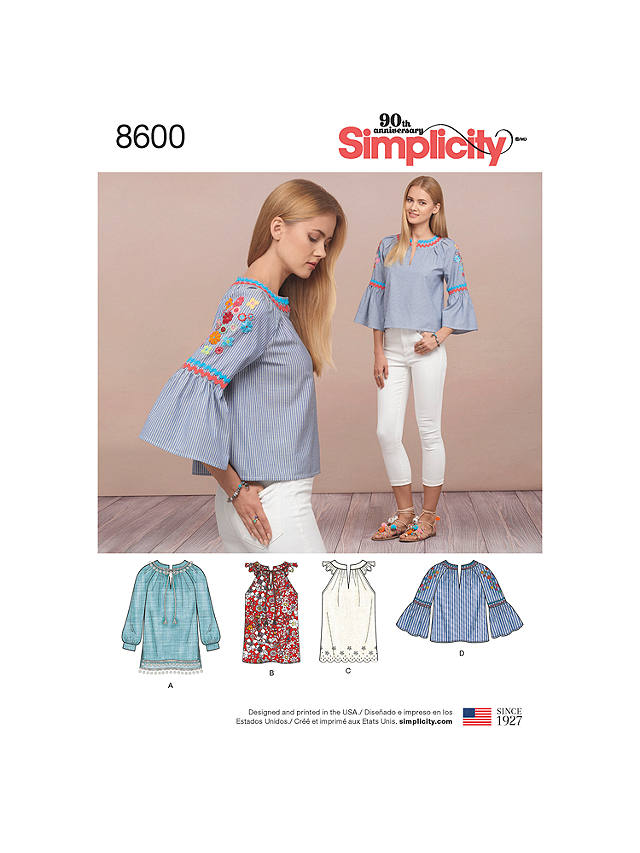 Simplicity Women's Scandi Pullover Top Sewing Pattern, 8600, R5