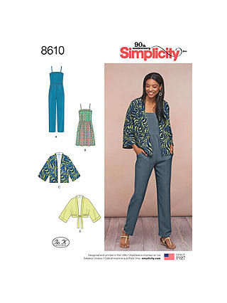 Simplicity Women's Kimono Jacket with Jumpsuit or Dress Sewing Pattern, 8610, U5