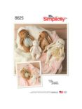 Simplicity Stuffed Teddies and Bunnies Sewing Pattern, 8625