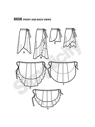 Simplicity Women's Wrap Skirt Sewing Pattern, 8606, R5