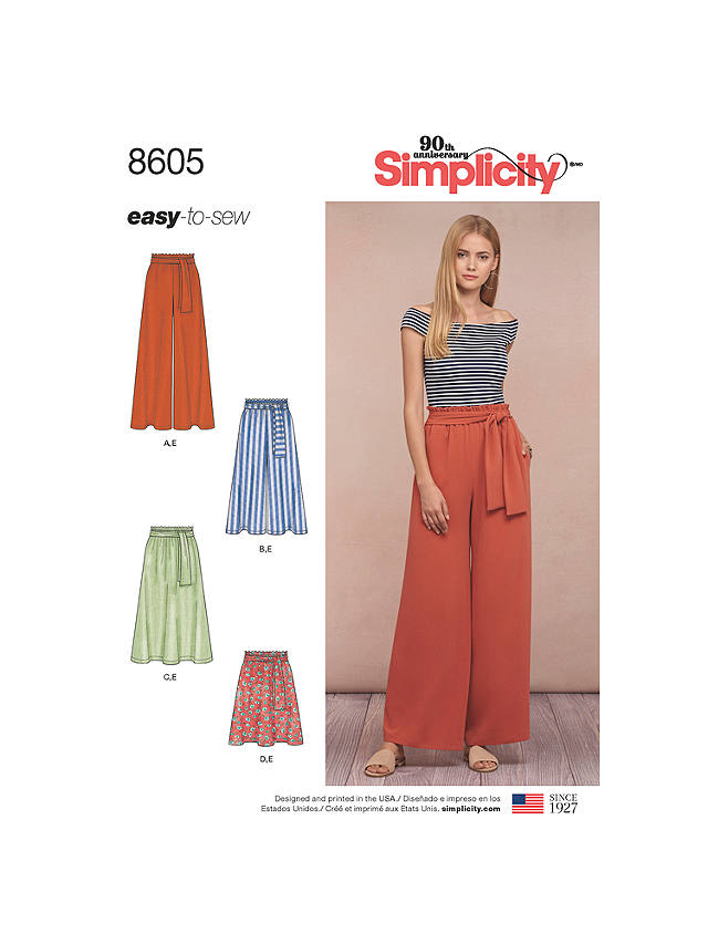 Simplicity Women's Skirt and Trousers Sewing Pattern, 8605, XS-XL