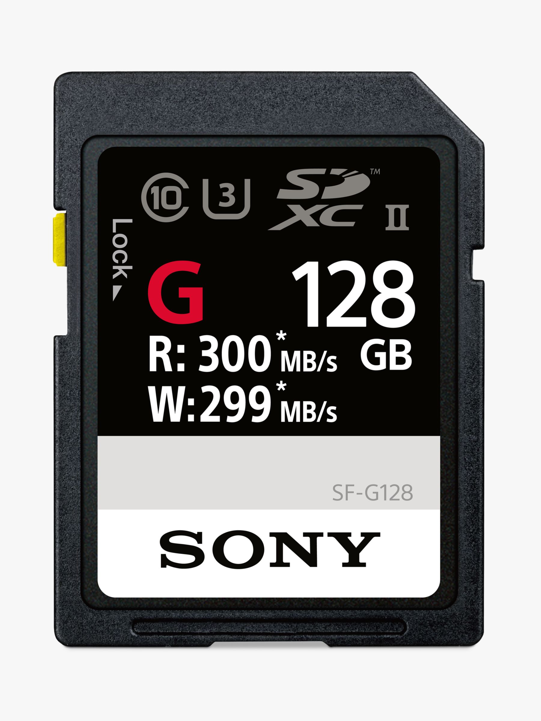 Sony Sfg1g Performance Class 10 Uhs Ii U3 Sdxc Memory Card 128gb 299mb S At John Lewis Partners