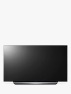 LG OLED65C8PLA OLED HDR 4K Ultra HD Smart TV, 65" with Freeview Play/Freesat HD, Dolby Atmos & Streamlined Alpine Stand, Ultra HD Certified, Black & Silver