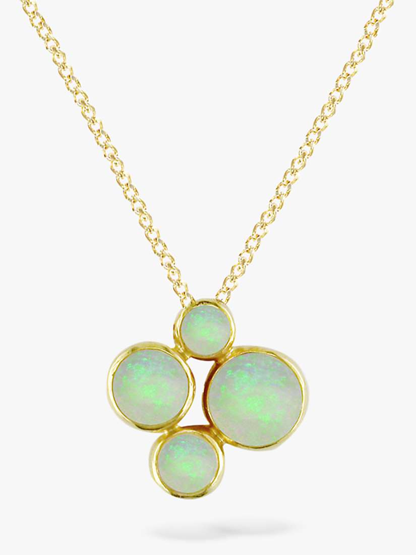 Buy E.W Adams 9ct Yellow Gold 4 Stone Pendant Necklace, Opal Online at johnlewis.com