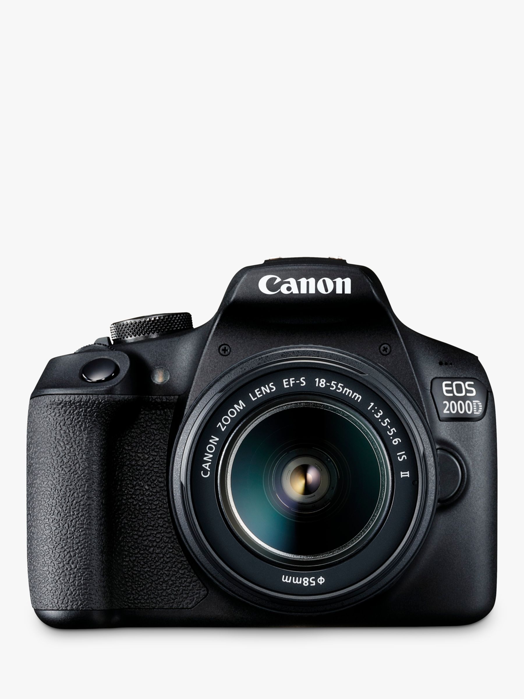 Canon EOS 2000D Digital SLR Camera with 18-55mm f/3.5-5.6 IS Lens, 1080p Full HD, 24.1MP, Wi-Fi, NFC, Optical Viewfinder, 3 LCD Screen, Black