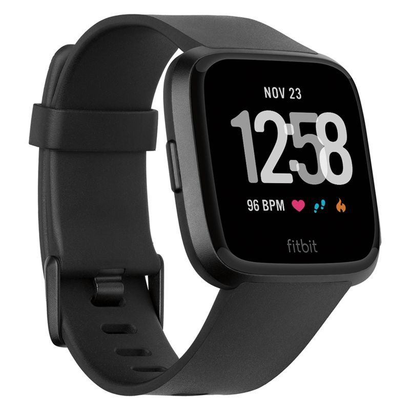 fitbit versa smart fitness watch black aluminium