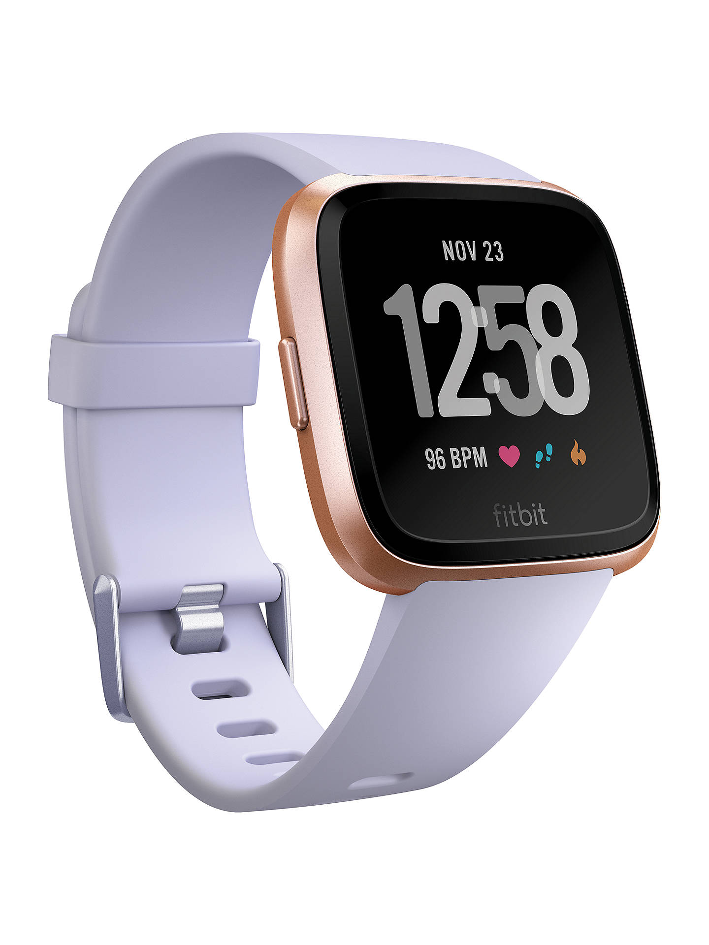Fitbit Versa Smart Fitness Watch, Periwinkle/Rose Gold at John Lewis ...