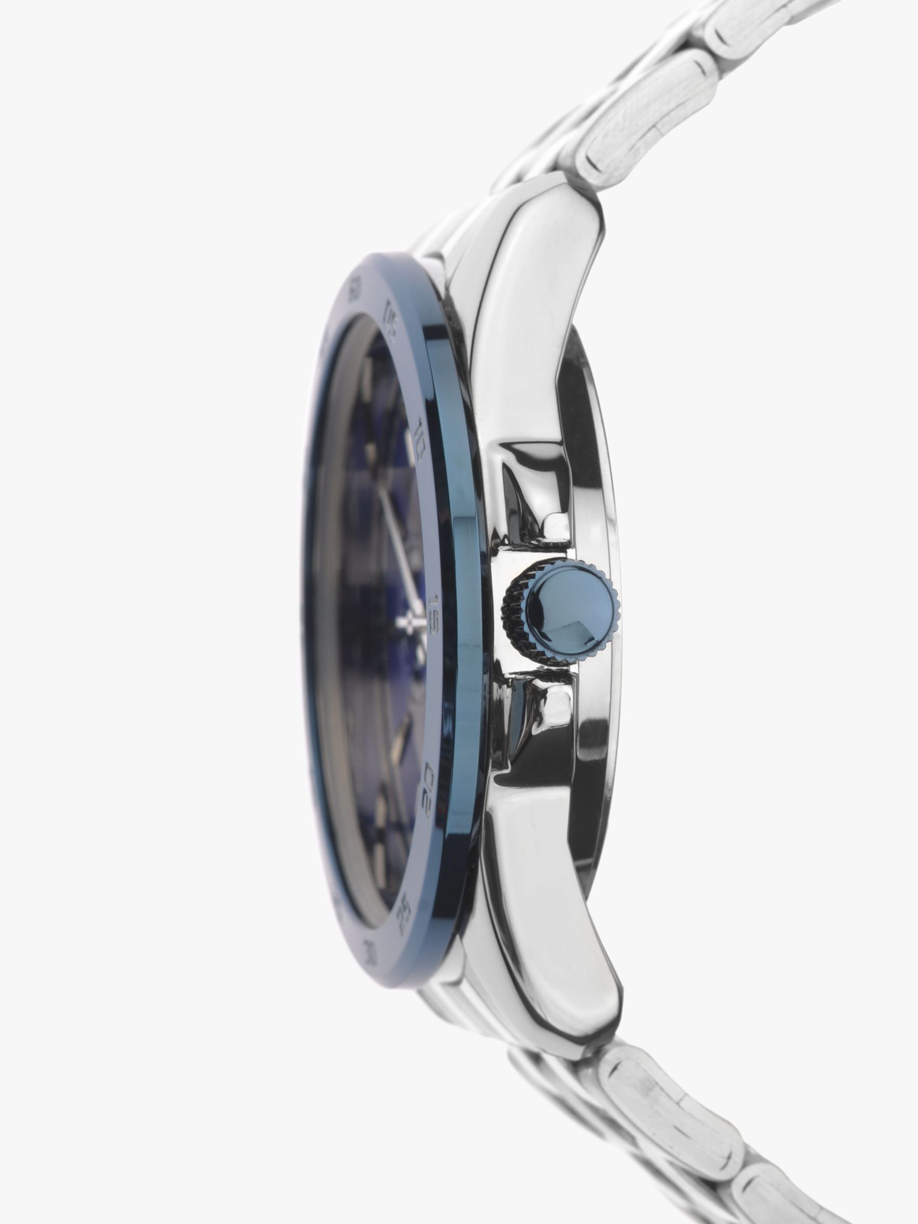 Sekonda 1391.27 Men's Chronograph Bracelet Strap Watch, Silver/Blue at ...