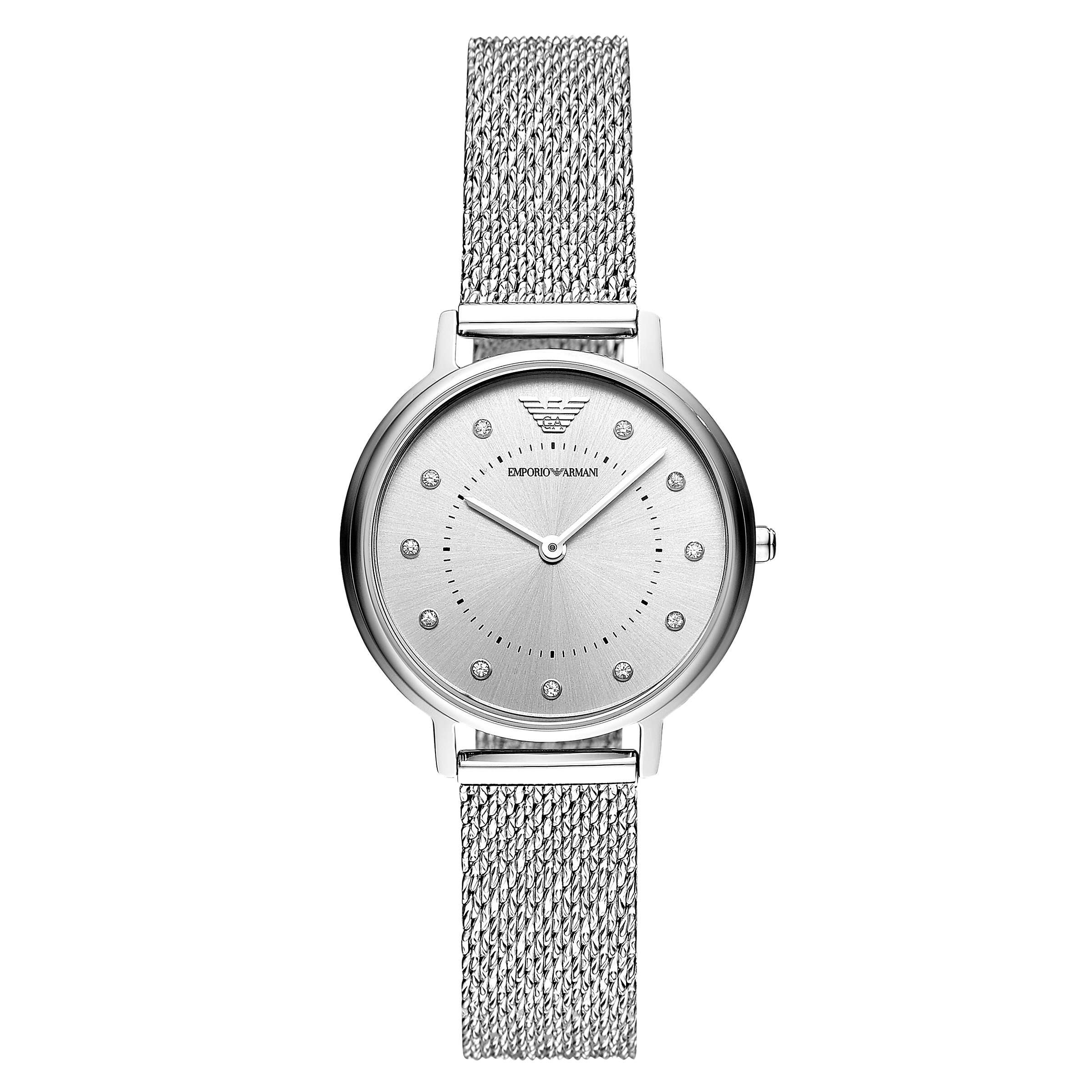 Buy Emporio Armani Women's Crystal Mesh Bracelet Strap Watch Online at johnlewis.com