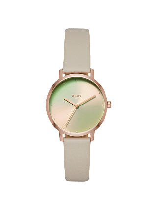 DKNY NY2740 Women's Modernist Leather Strap Watch, Grey/Multi