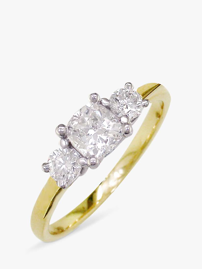 Buy E.W Adams 18ct Yellow Gold and 0.48ct Platinum 3 Diamond Ring, N Online at johnlewis.com