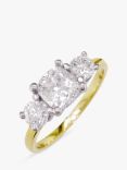 E.W Adams 18ct Yellow Gold and 0.75ct Platinum 3 Diamond Engagement Ring, N