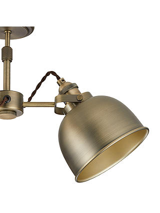 John Lewis Partners Baldwin Semi Flush 3 Arm Ceiling Light - Baldwin Semi Flush 3 Arm Ceiling Light Antique Brass