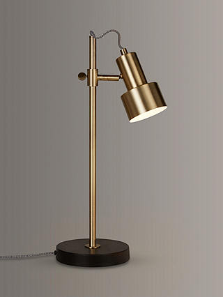 John Lewis & Partners Shelby GU10 LED Desk Lamp, Brass/Black