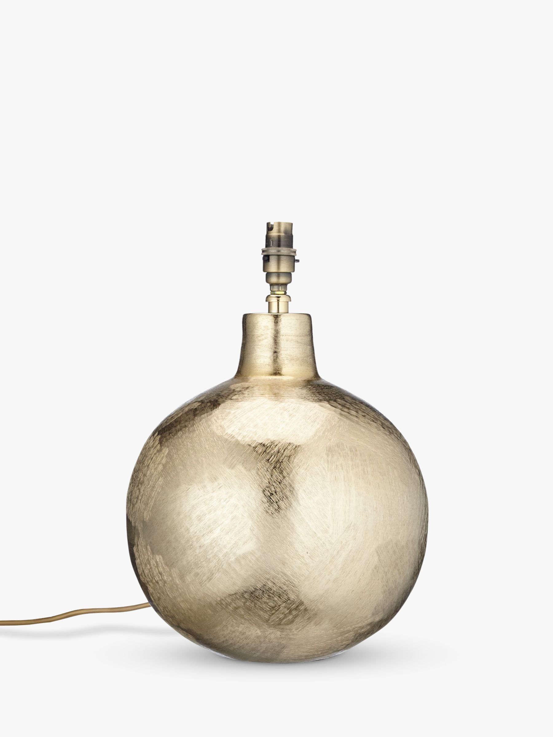 John Lewis & Partners Pari Etched Globe Lamp Base, Gold, H37cm