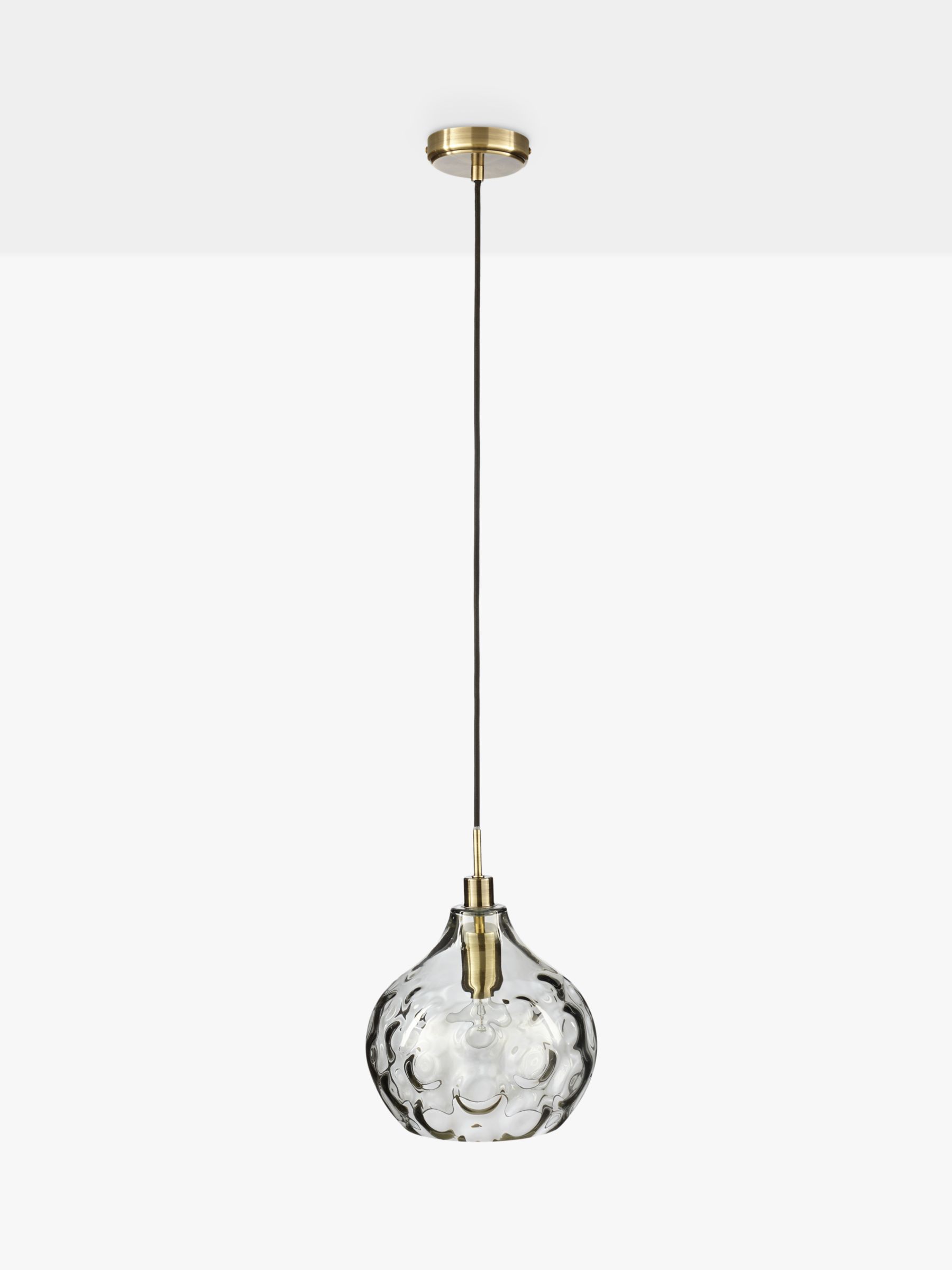 John Lewis Partners Vivienne Smoked Glass Ceiling Light Brass