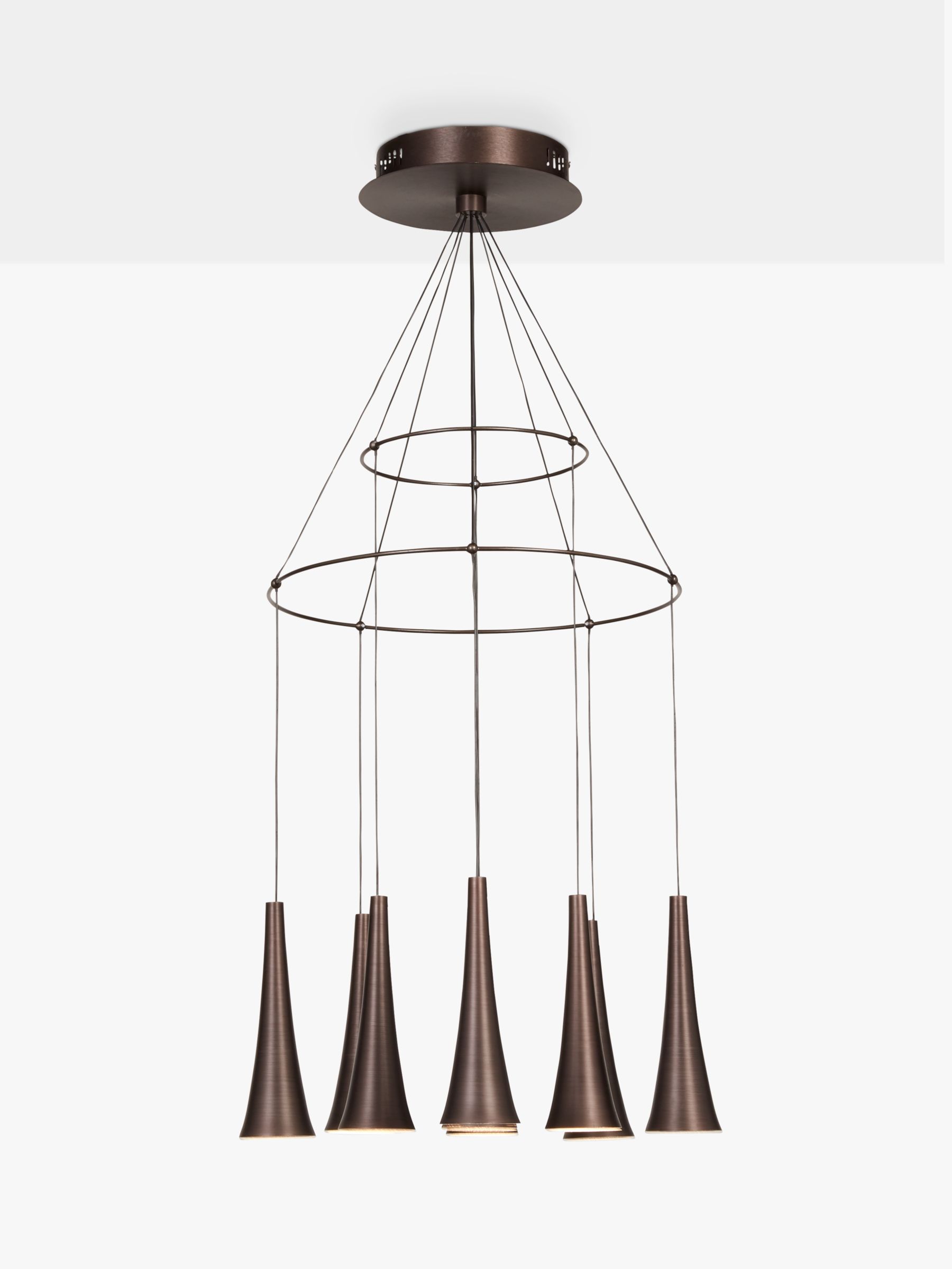 John Lewis Partners Wyatt Led 9 Pendant Ceiling Light Bronze At