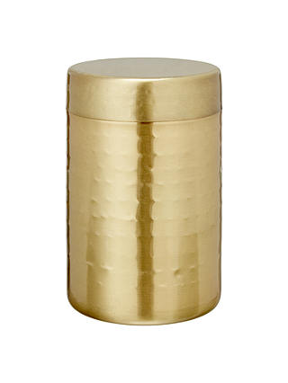 John Lewis & Partners Hammered Stainless Steel Canister, Gold, Small