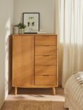 John Lewis Bow 5 Drawer Low Wardrobe, Oak