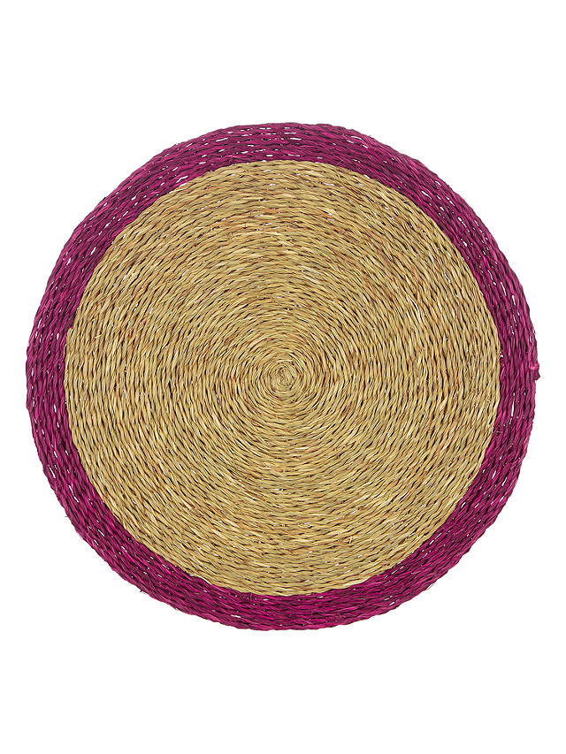 Gone Rural Woven Grass Round Edge, Pink Round Placemats