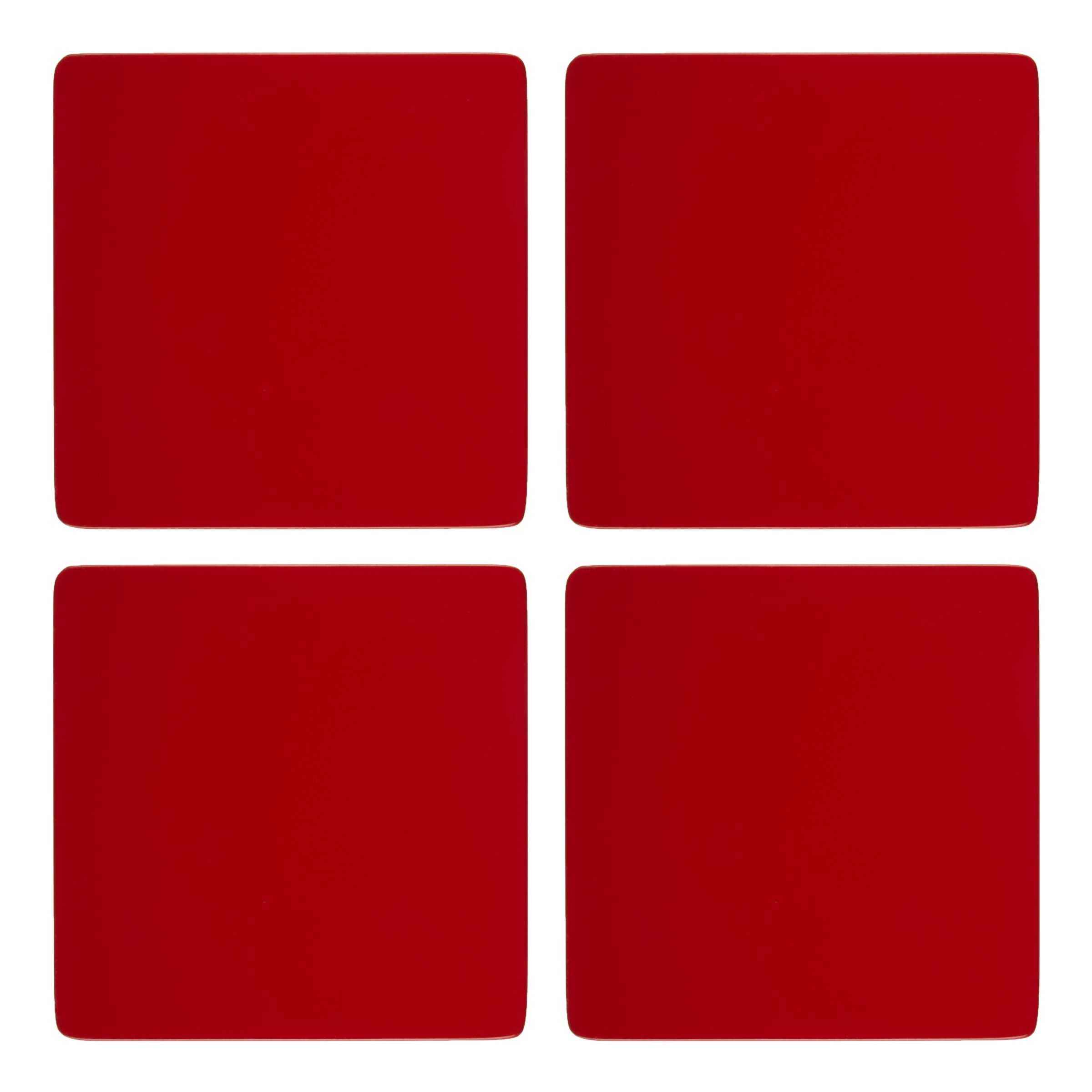 John Lewis & Partners Scandi Painted Wood Coasters, Set of 4, Red