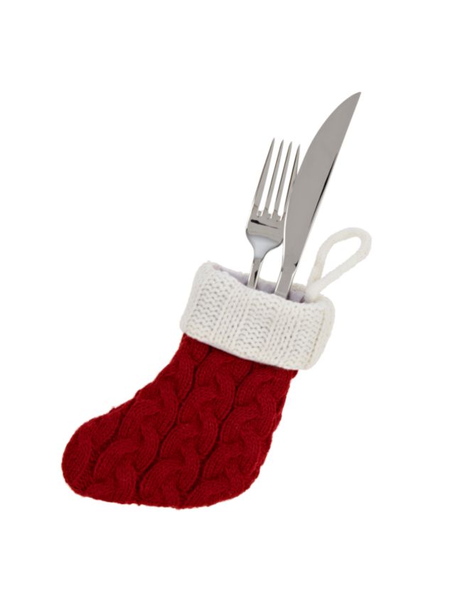 John Lewis & Partners Christmas Stocking Cutlery Bags, Set of 2