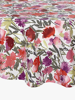 John Lewis & Partners Bloom Floral Wipeable Round Tablecloth, Multi, Dia.180cm