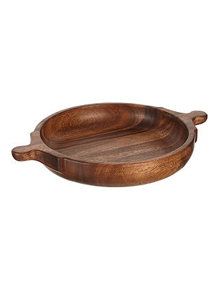 John Lewis & Partners Acacia Wood Rustic Round Bowl With Handles