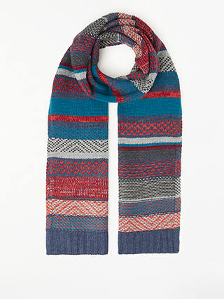 John Lewis & Partners Textured Knit Scarf, Multi