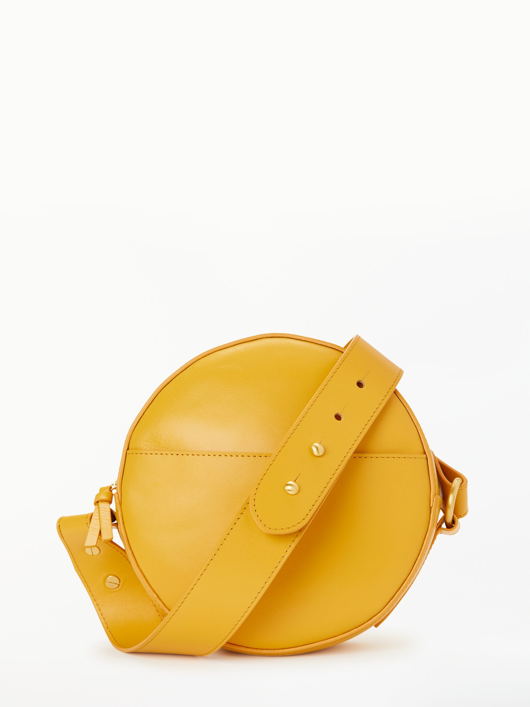 yellow round crossbody bag