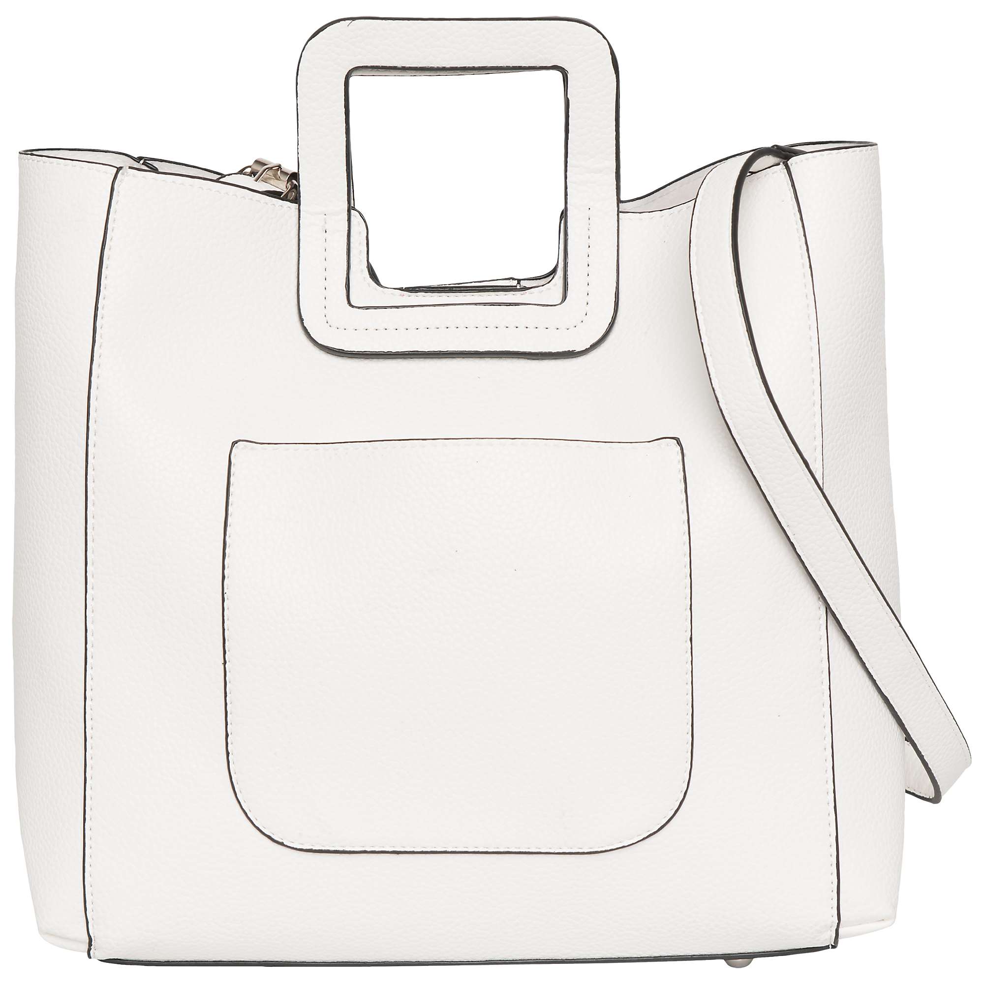 Buy French Connection Square Handle Tote Bag, White Online at johnlewis.com