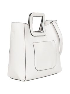 French Connection Square Handle Tote Bag, White