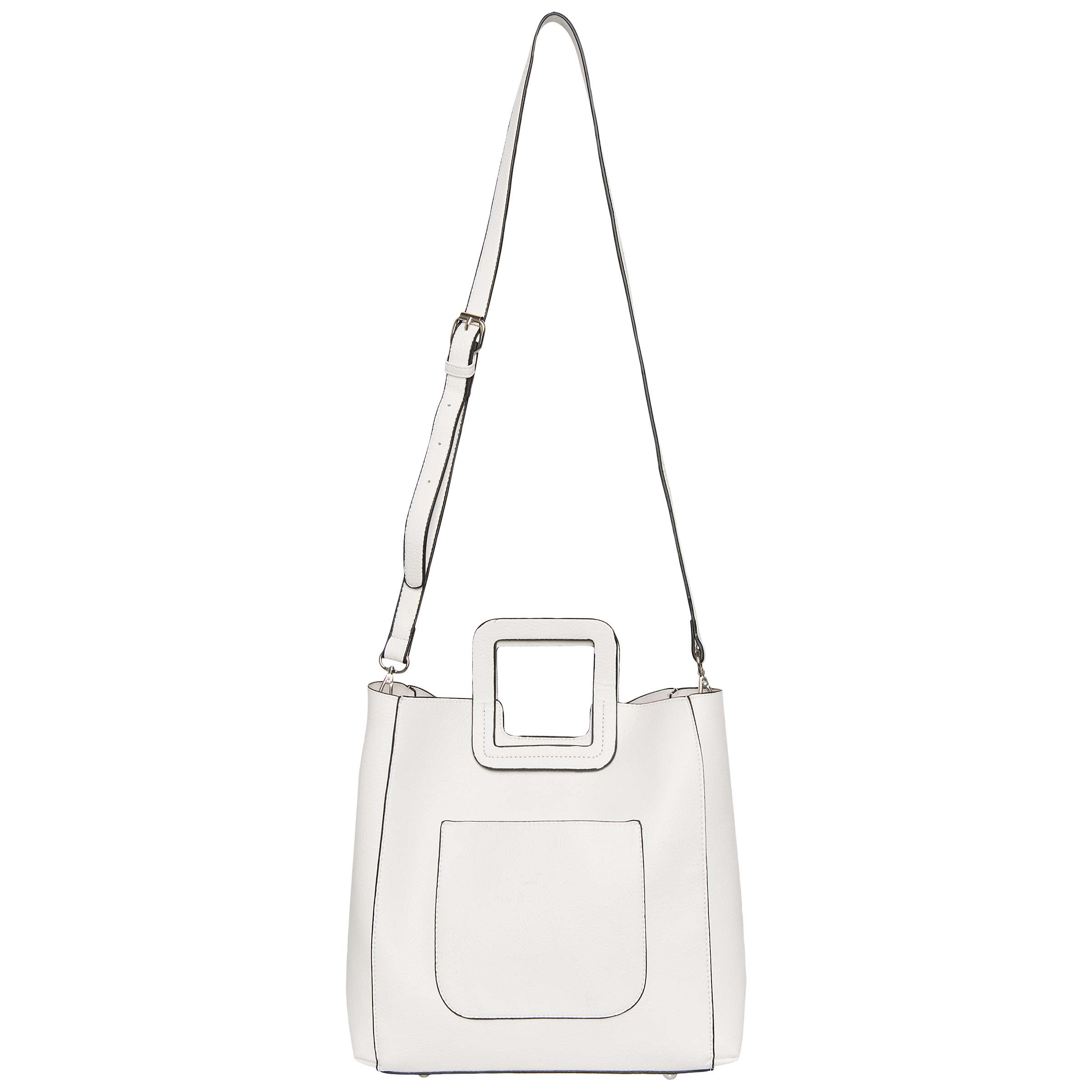Buy French Connection Square Handle Tote Bag, White Online at johnlewis.com
