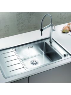Blanco Andano XL 6 S-IF Compact Inset Kitchen Sink with Single Right Hand Bowl, Stainless Steel