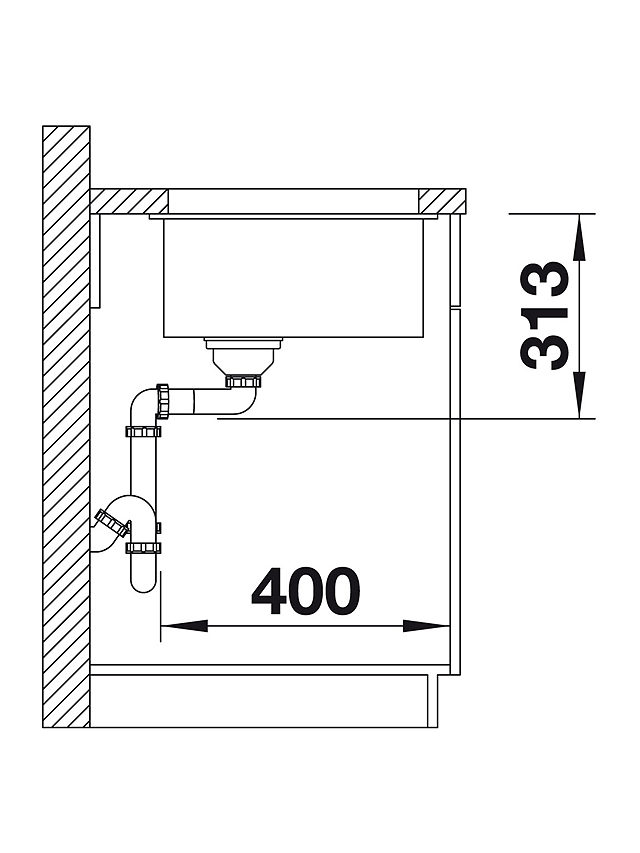 Blanco Subline 400-U Undermounted Single Bowl Composite Granite Kitchen Sink, Pearl Grey