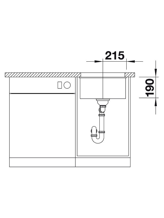 Blanco Subline 400-U Undermounted Single Bowl Composite Granite Kitchen Sink, Alumetallic