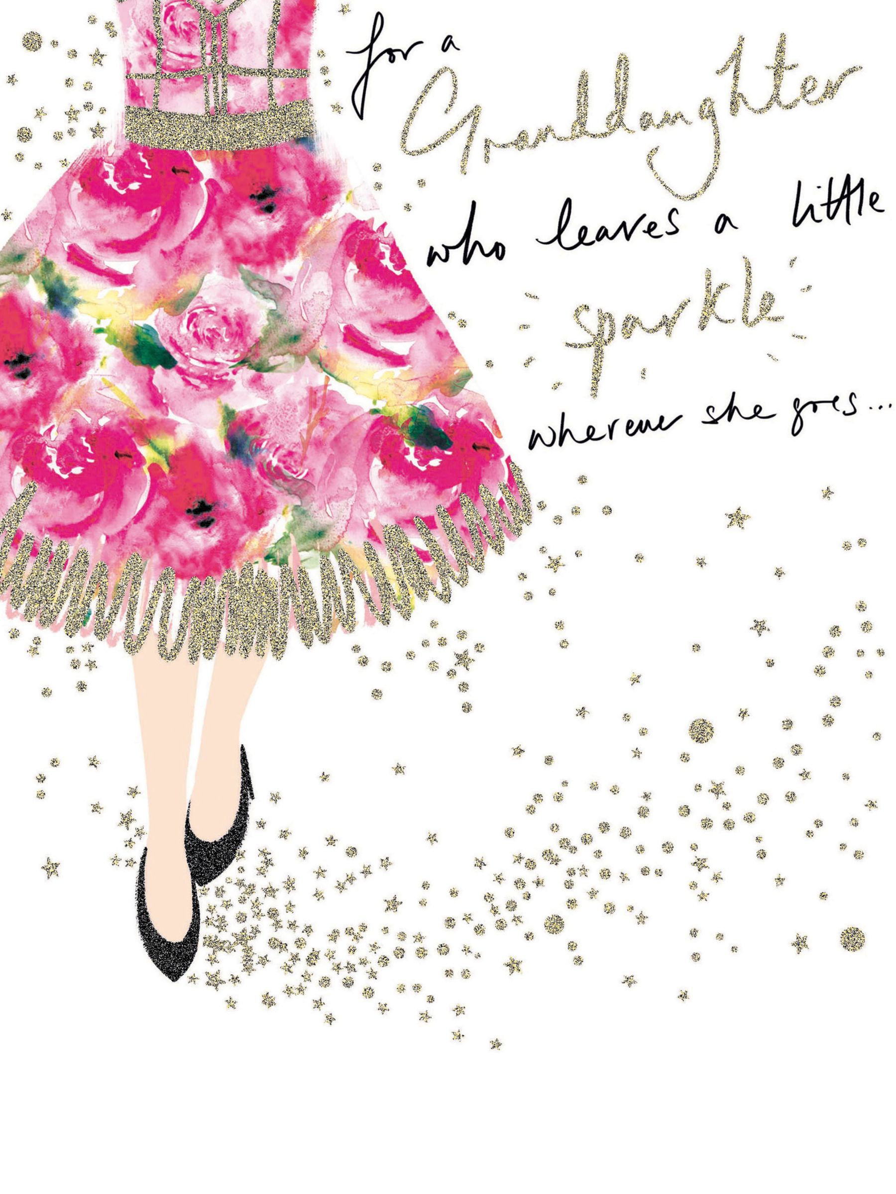 Woodmansterne Girl Floral Dress Card