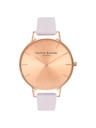Olivia Burton OB16BD110 Women's Sunray Leather Strap Watch, Blossom/Rose Gold