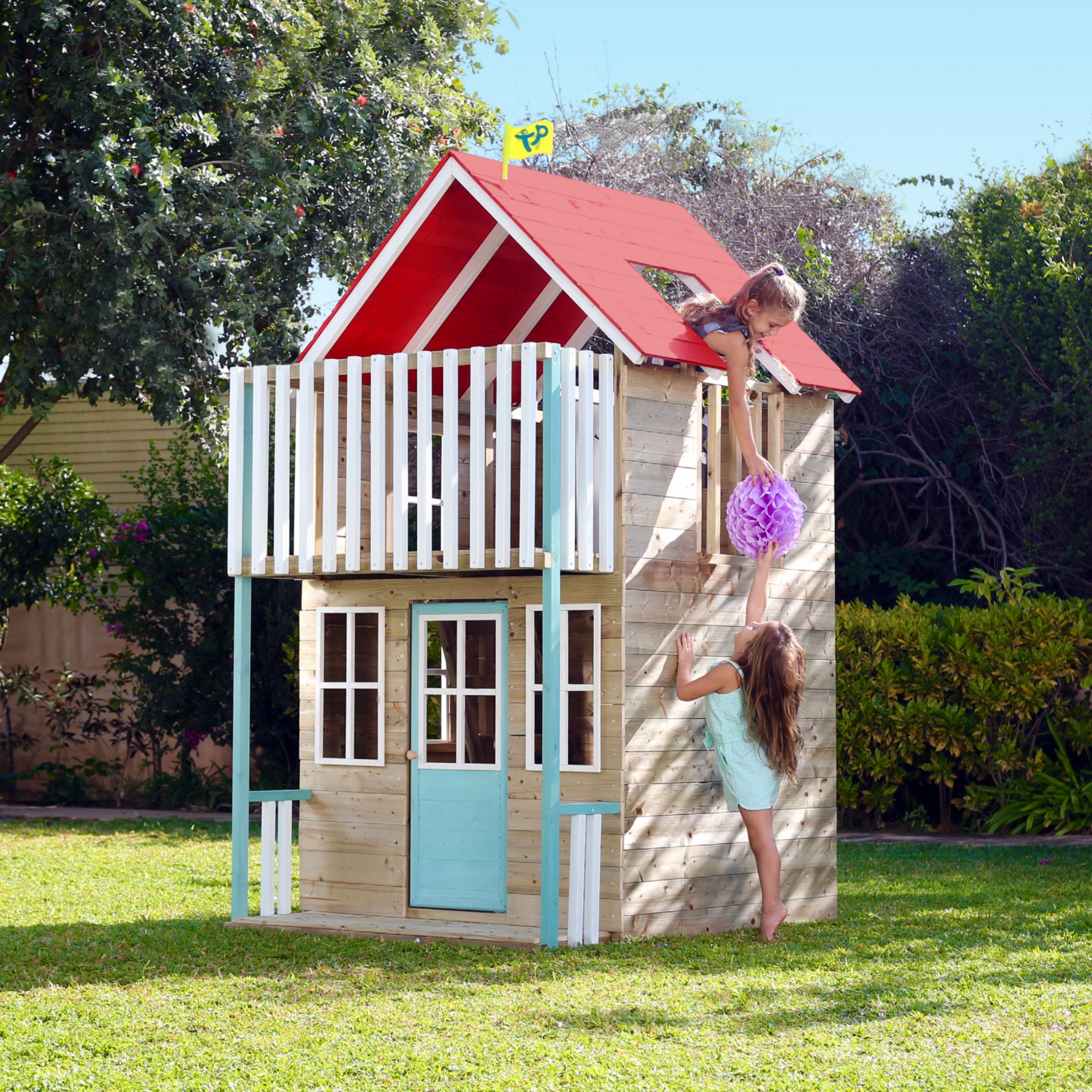 double storey wooden playhouse