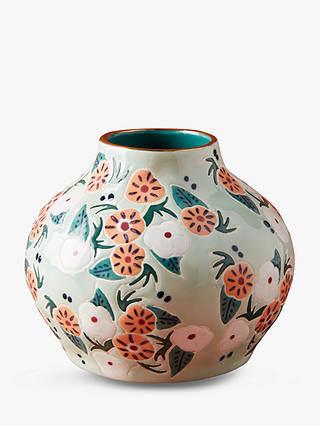 Anthropologie Mathilde Small Vase, Turquoise, H11.5cm