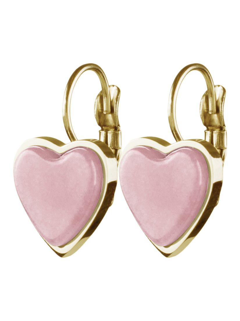 DYRBERG/KERN Carita Quartz Heart Drop Earrings, Gold/Pink