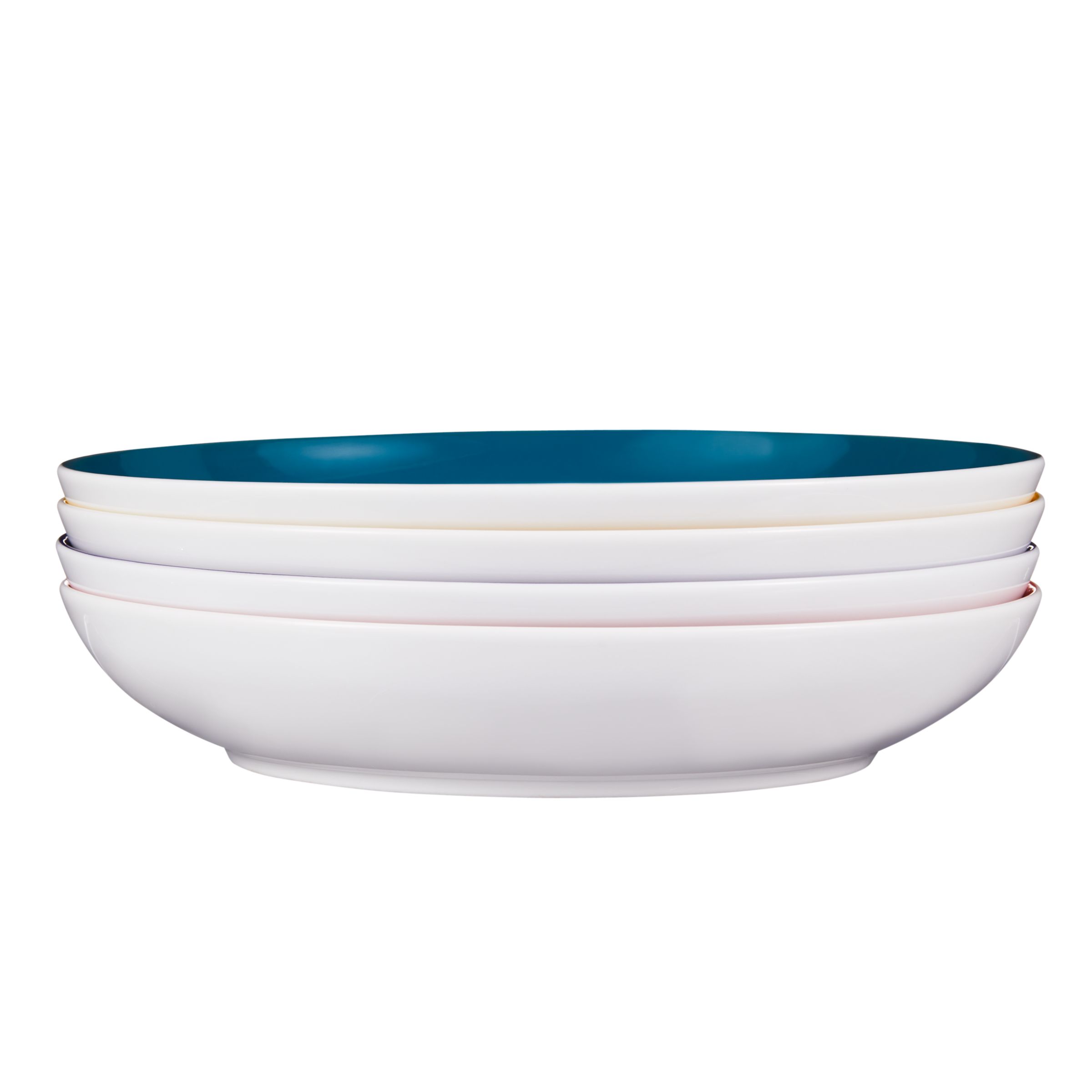 House by John Lewis Colour Band Pasta Bowls, Set of 4, Dia.25cm, Assorted