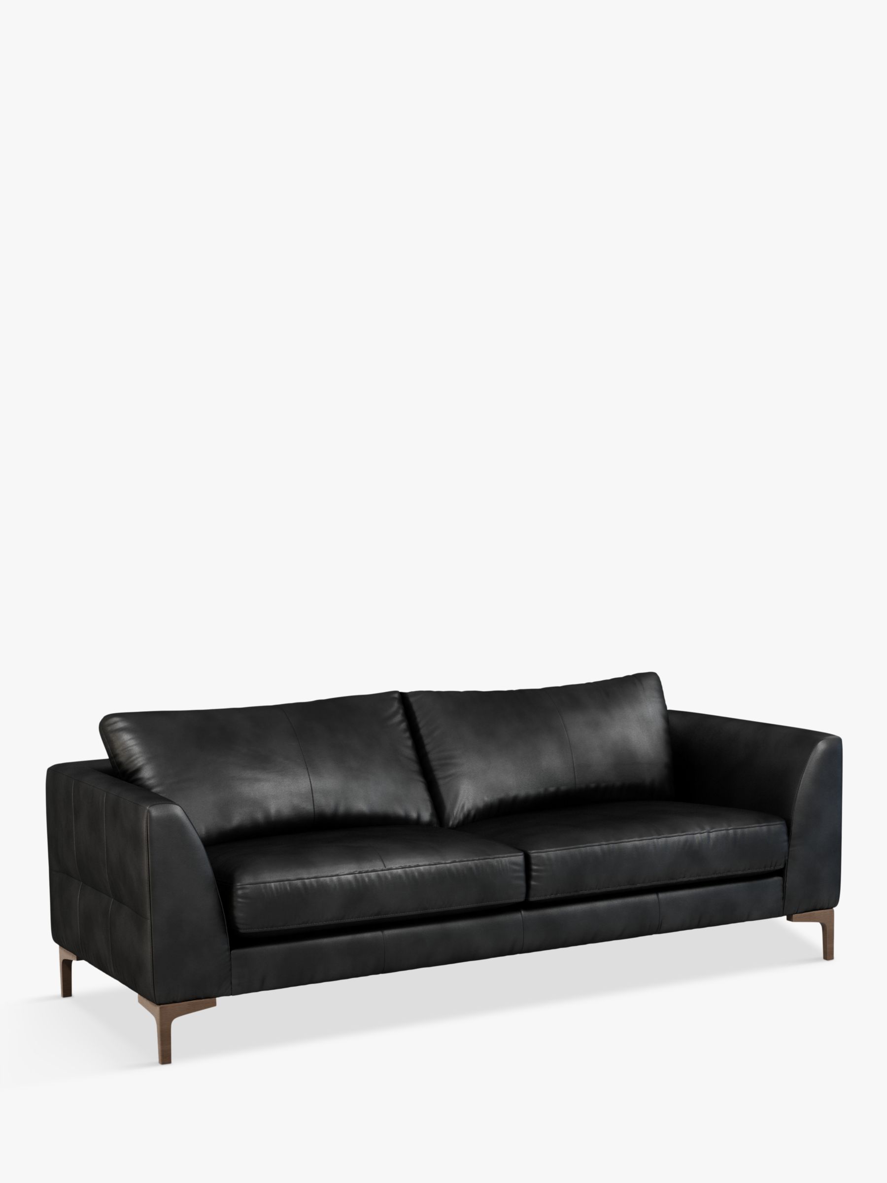 Belgrave Range, John Lewis Belgrave Grand 4 Seater Leather Sofa, Dark Leg, Contempo Black